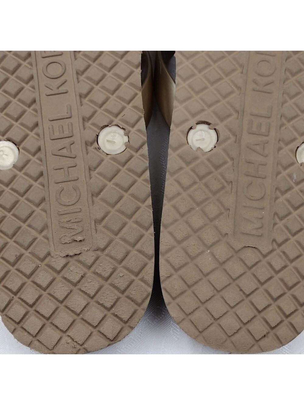 MICHAEL Michael Kors Brown Gold PVC Upper Thong Slip On Flip Flop Shoe - Picture 9 of 15